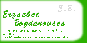 erzsebet bogdanovics business card